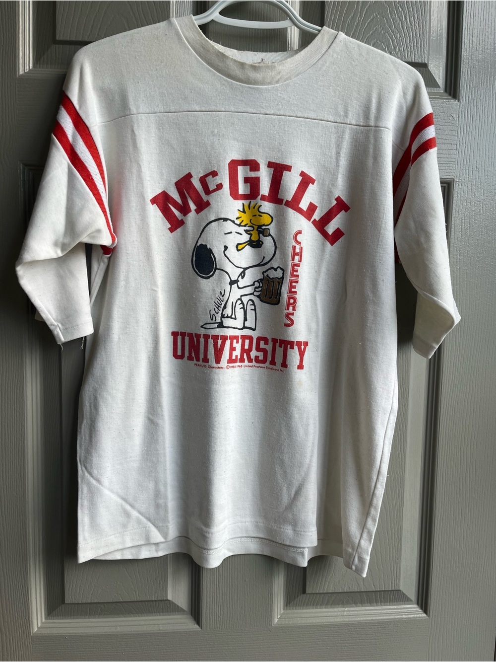 Vintage McGill University Snoopy Graphic Tee - White & Red